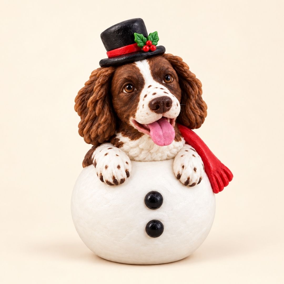 Custom Pet Christmas Ornament – Handmade Clay SnowPetman