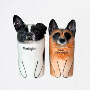 Personalized Handmade Dog Portrait Urn- Ceramic Pet Memorial