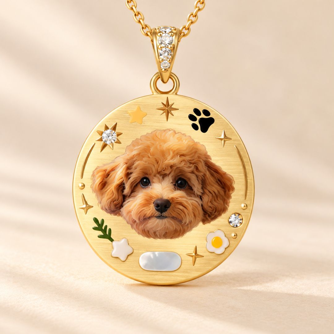 Custom Pet Portrait Necklace - Personalized Pet Jewelry