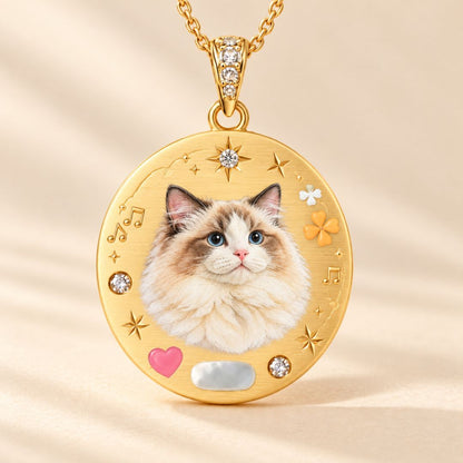 Custom Pet Portrait Necklace - Personalized Pet Jewelry