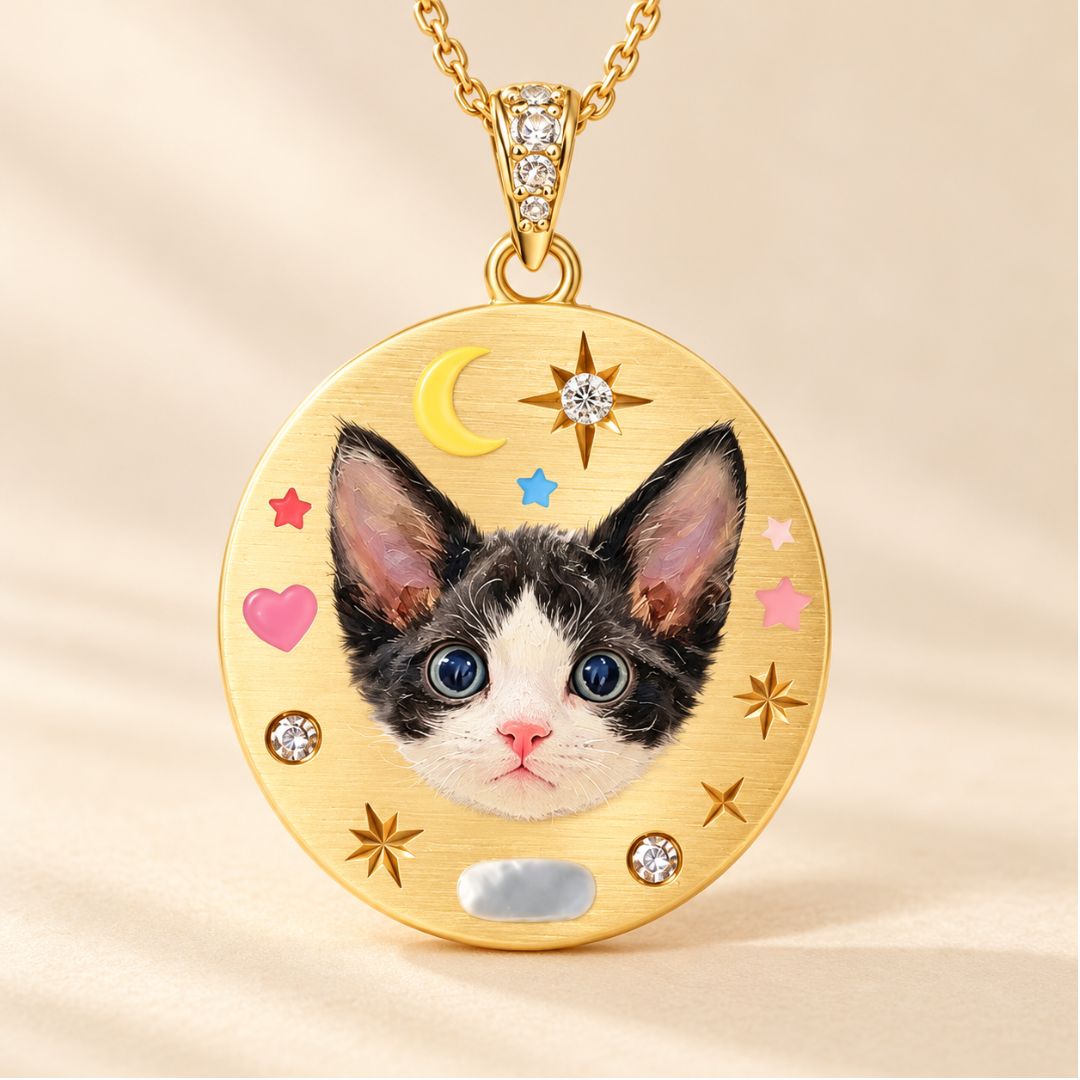 Custom Pet Portrait Necklace - Personalized Pet Jewelry