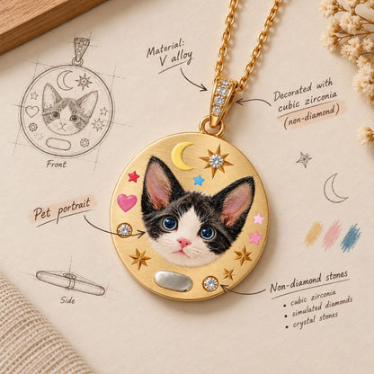 Custom Pet Portrait Necklace - Personalized Pet Jewelry