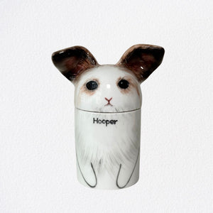 Personalized Handmade Bunny/Rabbit Portrait Urn- Pet Memorial Ceramic