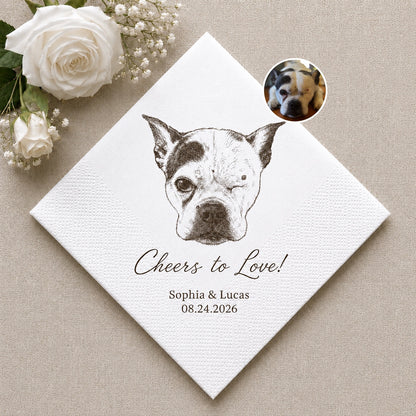 Custom Pet Cocktail Napkins — Personalized Photo & Text Cocktail Napkins for Dog & Cat Lovers