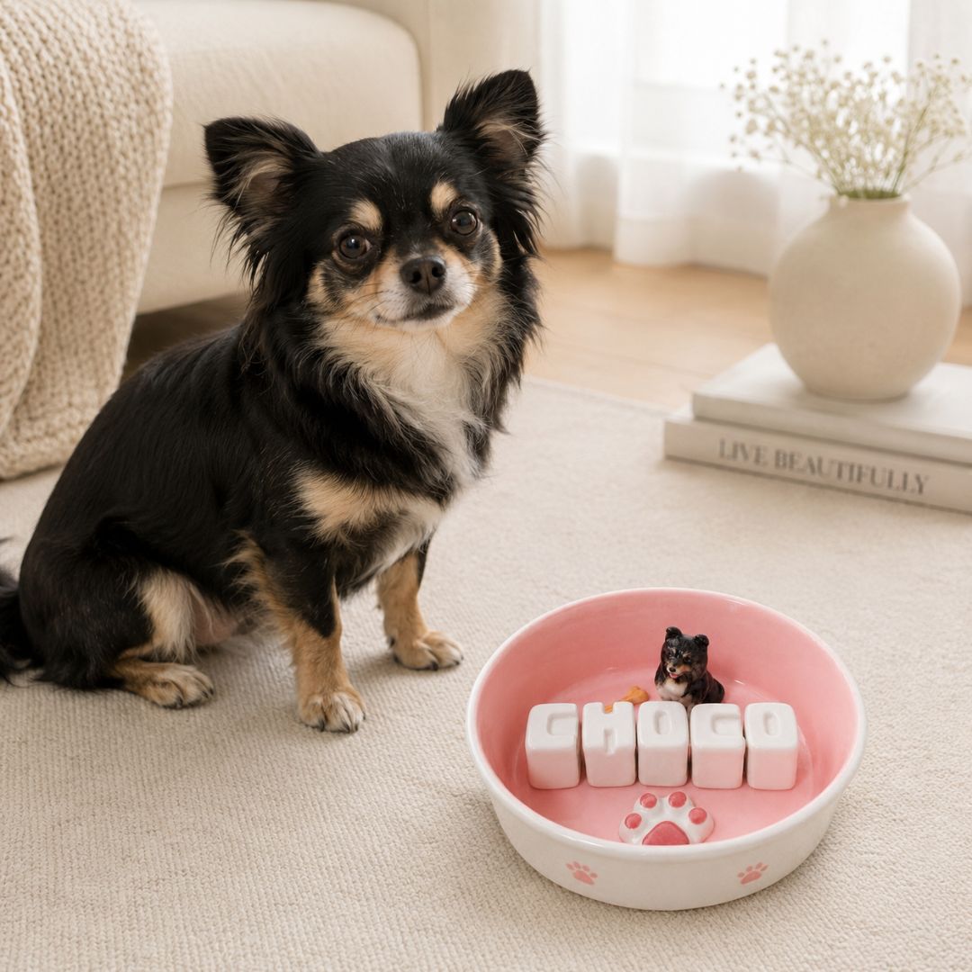 Personalized Ceramic Dog & Cat Slow Feeder Bowl & Water (800ml)