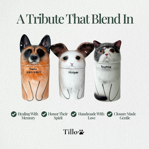 Personalized Handmade Dog/Cat/Bunny Portrait Urn- Ceramic Pet Memorial