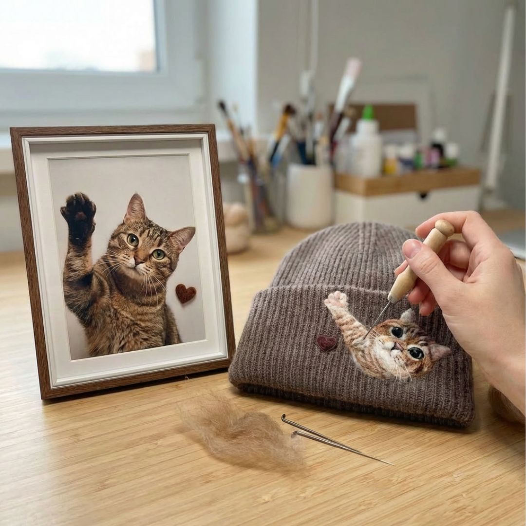 Custom Pet Hand-Woolen Portrait Beanie