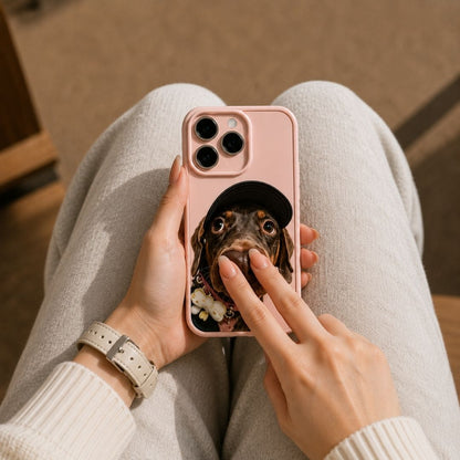 Custom Pet Portrait Phone Case with 3D Silicone Nose