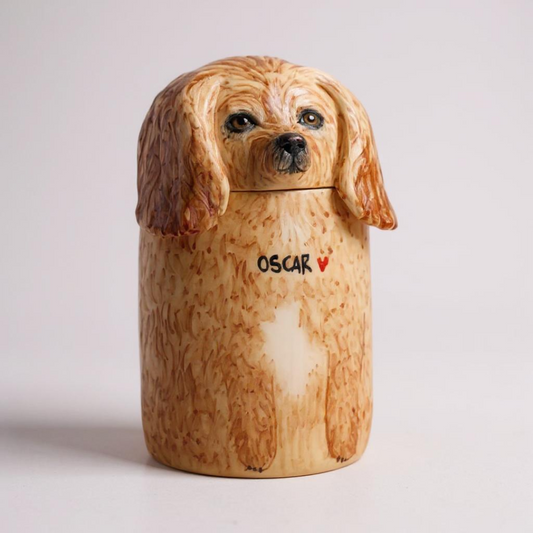 Eternal Companion Dog Portrait Ceramic Urn/Decor