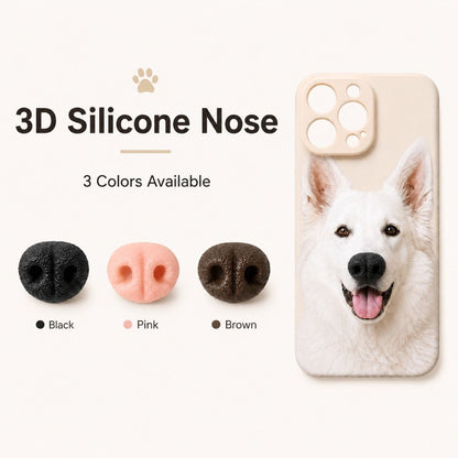 Custom Pet Portrait Phone Case with 3D Silicone Nose