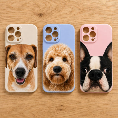 Custom Pet Portrait Phone Case with 3D Silicone Nose