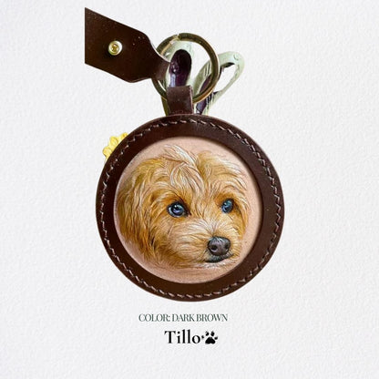Custom Handcrafted Leather Pet Portrait Decor/ Bag Charm