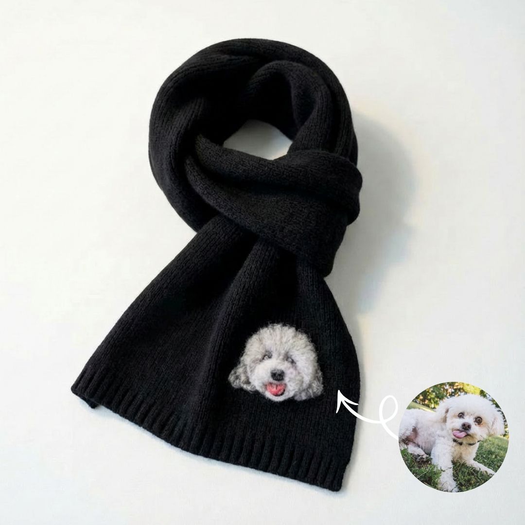 Custom Pet Hand-Woolen Portrait Scarf