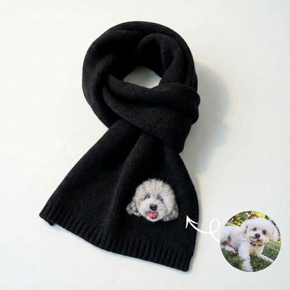 Custom Pet Hand-Woolen Portrait Scarf