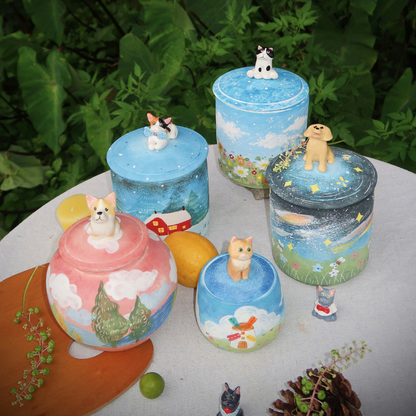 Eternal Companion Dreamy Night Pet Ceramic Decor/Jar