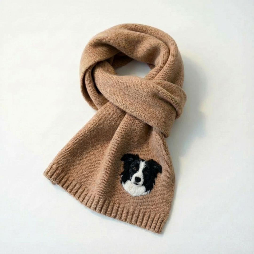 Custom Pet Hand-Woolen Portrait Scarf