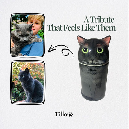 Eternal Companion Handmade Cat Portrait Urn/Decor