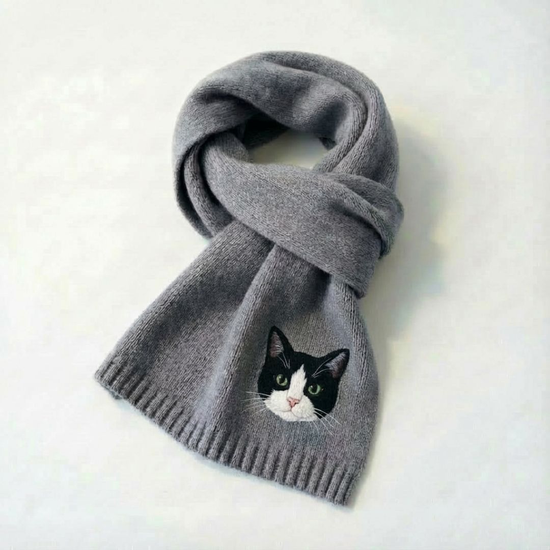 Custom Pet Hand-Woolen Portrait Scarf