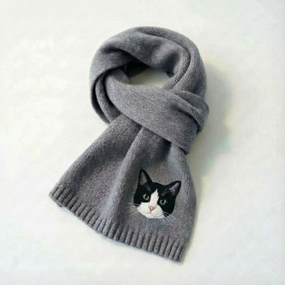 Custom Pet Hand-Woolen Portrait Scarf