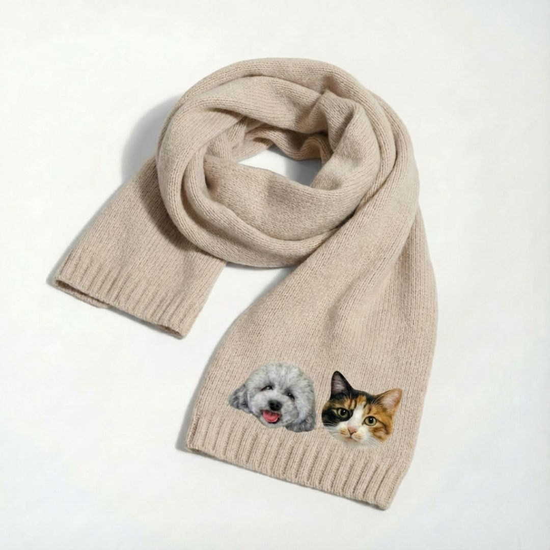Custom Pet Hand-Woolen Portrait Scarf
