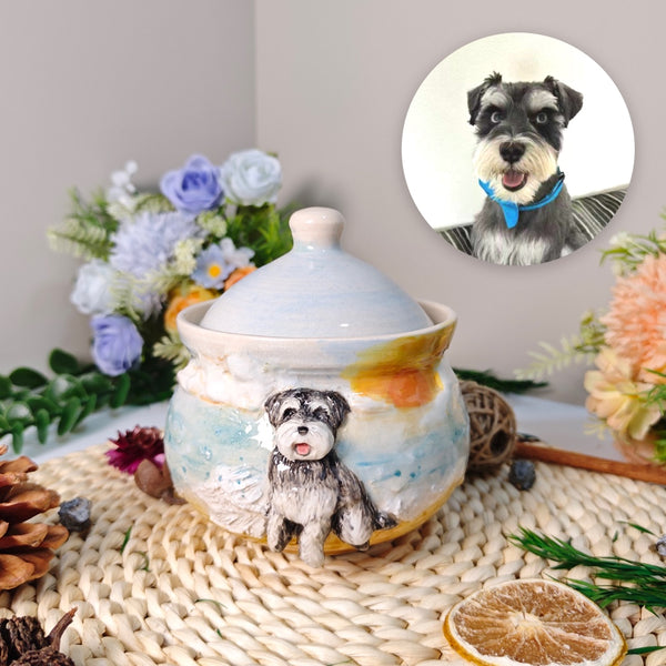 Custom 3D Pet Portrait Urn – Personalized Hand-Sculpted Ceramic Memorial for Dogs, Cats & Bunnies