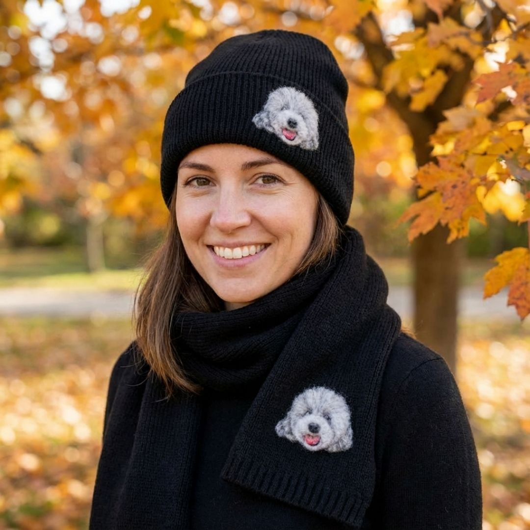 Custom Pet Hand-Woolen Portrait Scarf