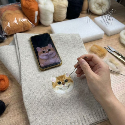 Custom Pet Hand-Woolen Portrait Scarf