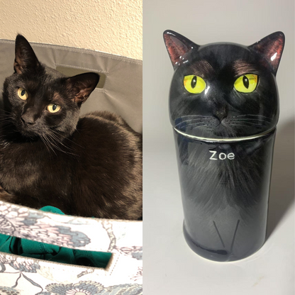 Eternal Companion Cat Portrait Ceramic Urn/Decor