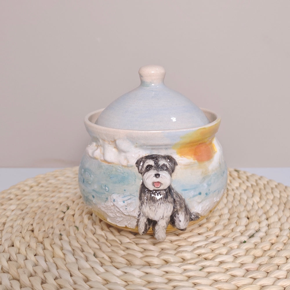 Custom 3D Pet Portrait Urn – Personalized Hand-Sculpted Ceramic Memorial for Dogs, Cats & Bunnies