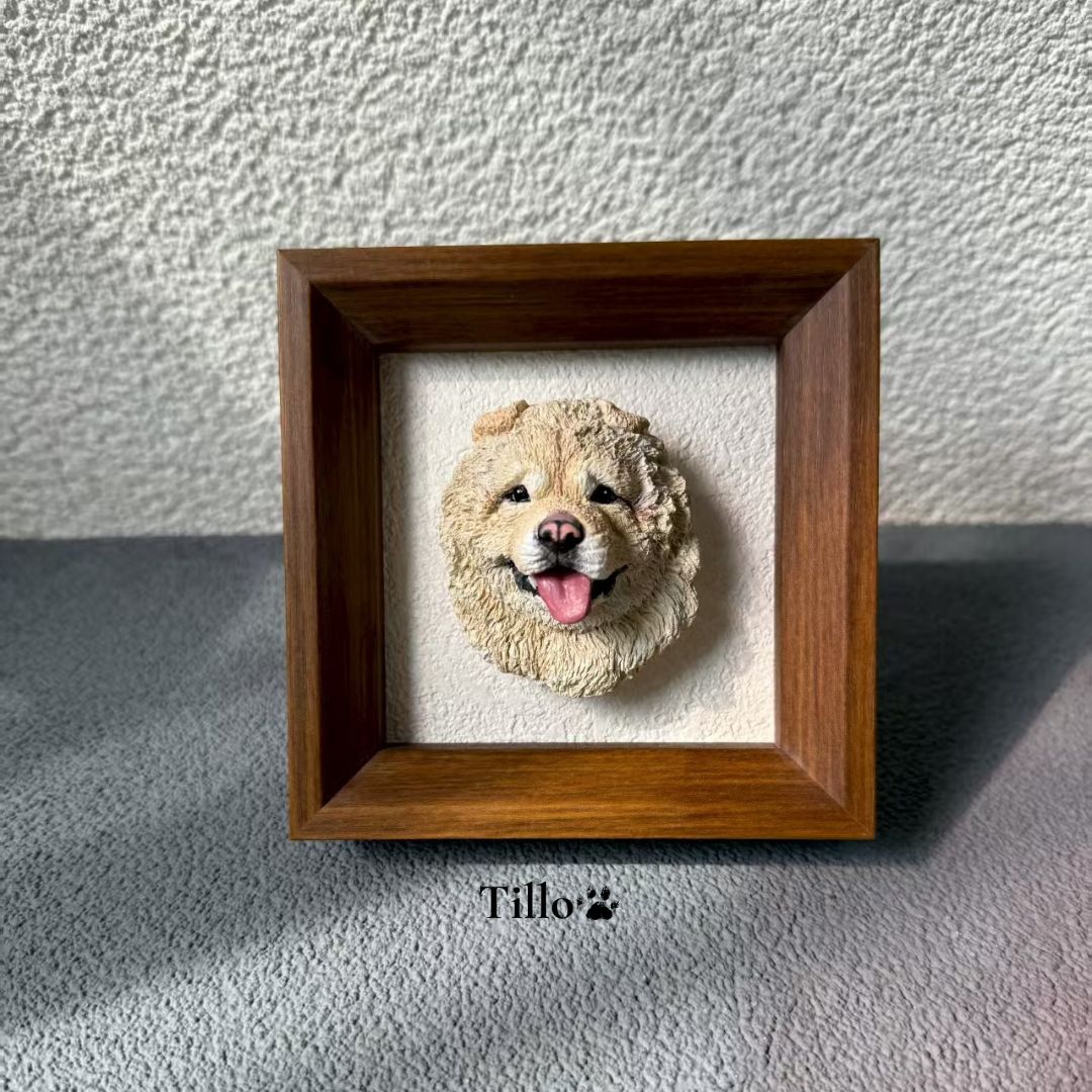 Pet Portrait Magnet  Personalized Pet Sculpture Keepsake