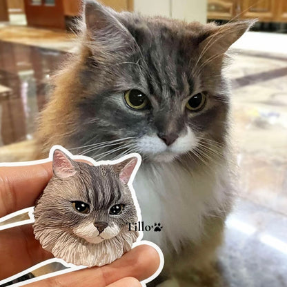 Pet Portrait Magnet  Personalized Pet Sculpture Keepsake