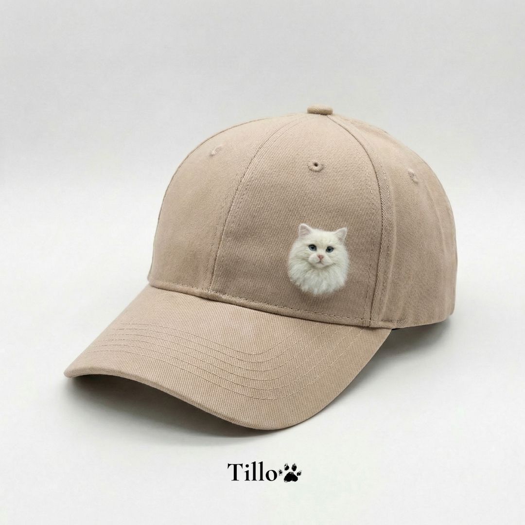 Custom Pet Portrait Classic Ball Cap - Handmade Wool-felted Hat