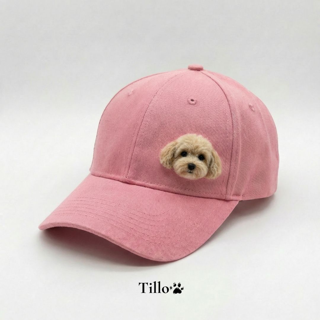 Custom Pet Portrait Classic Ball Cap - Handmade Wool-felted Hat