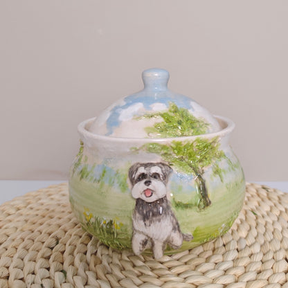 Custom 3D Pet Portrait Urn – Personalized Hand-Sculpted Ceramic Memorial for Dogs, Cats & Bunnies