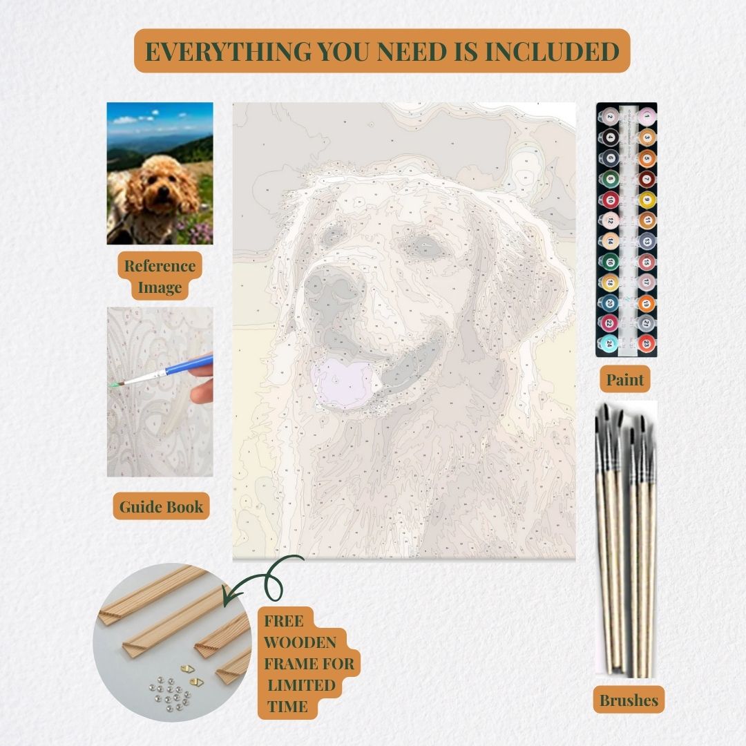 Custom Pet Paint by Numbers Kit | Personalized Canvas Portrait from Your Photo | DIY Pet Lover Gift & Memorial Art
