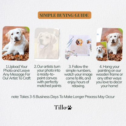 Custom Pet Paint by Numbers Kit | Personalized Canvas Portrait from Your Photo | DIY Pet Lover Gift & Memorial Art