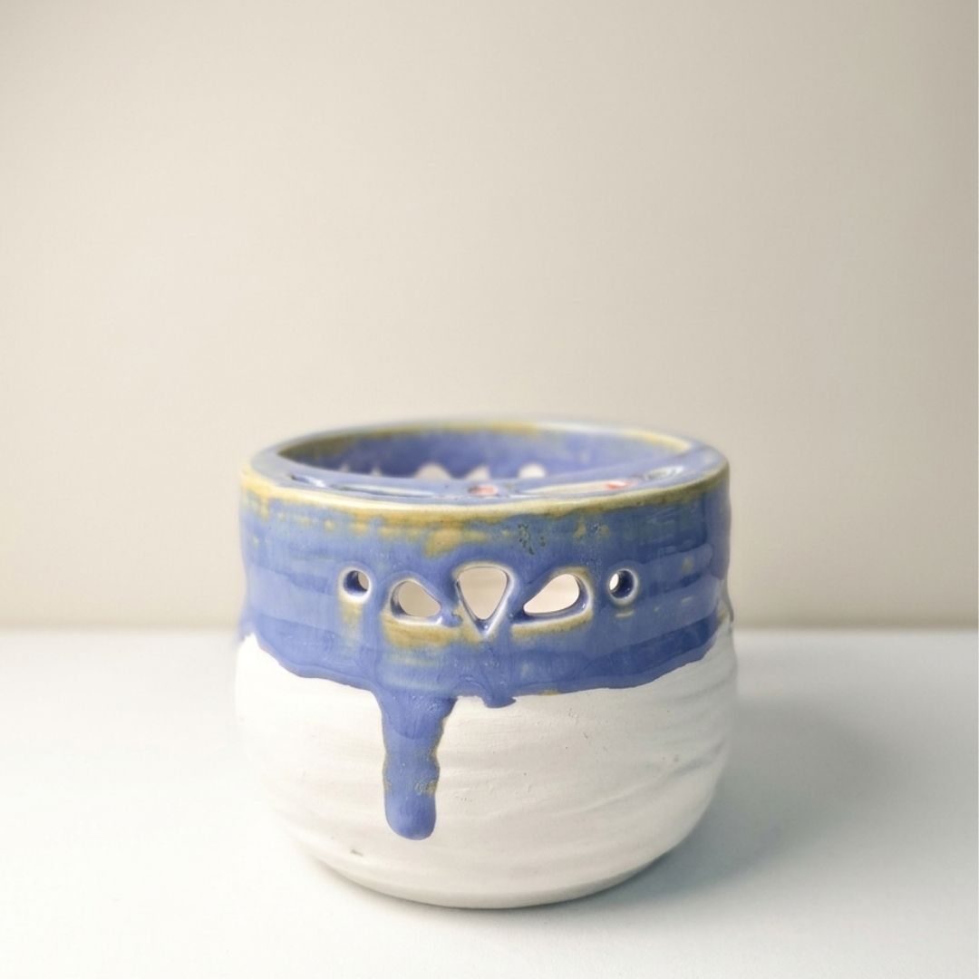 Handcrafted Blueberry Ceramic Fruit Rinse Washing Cup