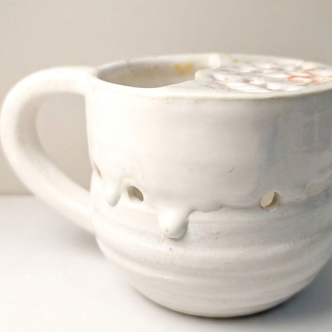 Handcrafted Blueberry Ceramic Fruit Rinse Washing Cup