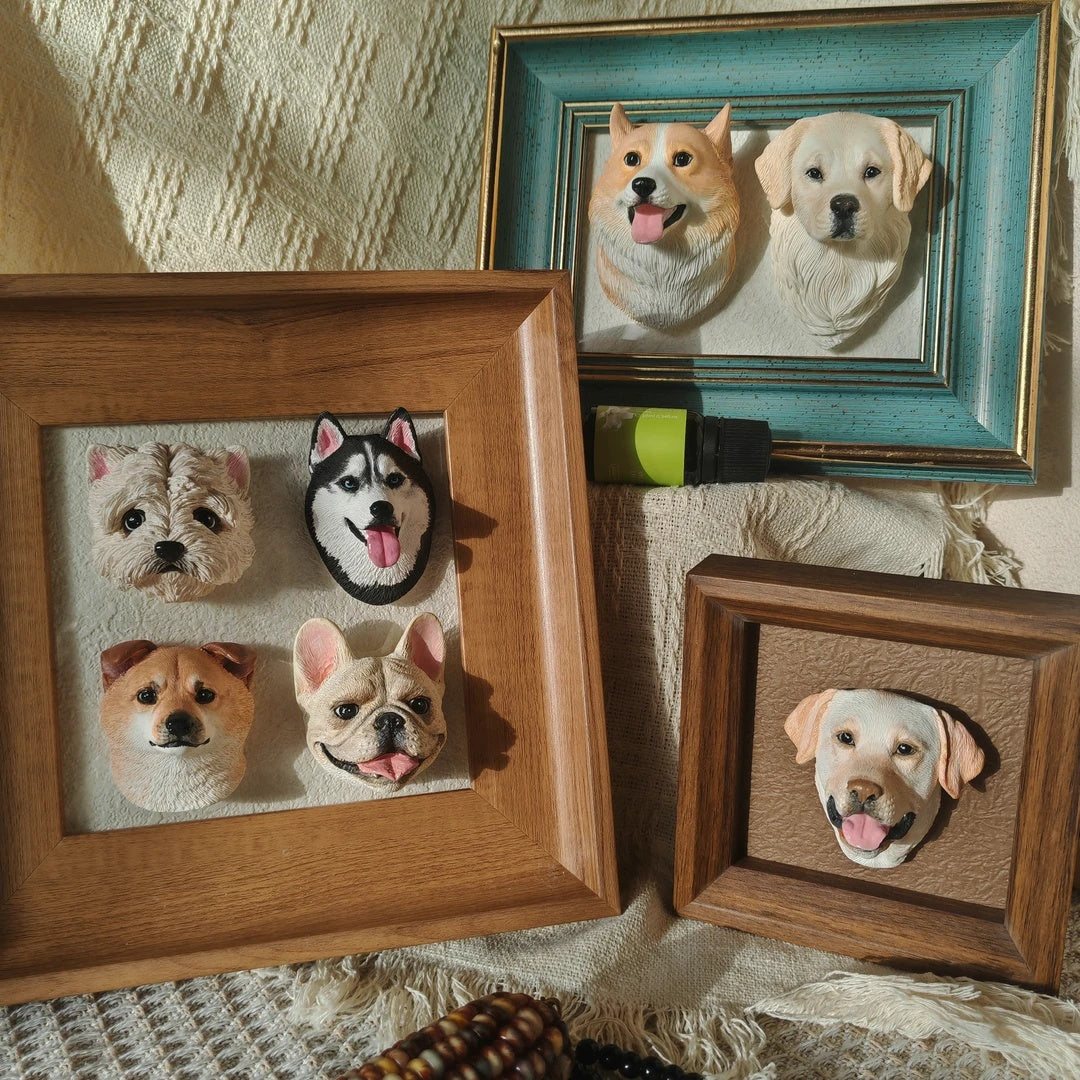 Pet Portrait Magnet  Personalized Cat & Dog Sculpture Keepsake
