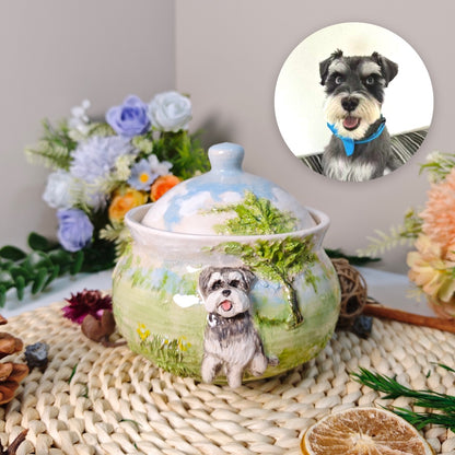Custom 3D Pet Portrait Urn – Personalized Hand-Sculpted Ceramic Memorial for Dogs, Cats & Bunnies