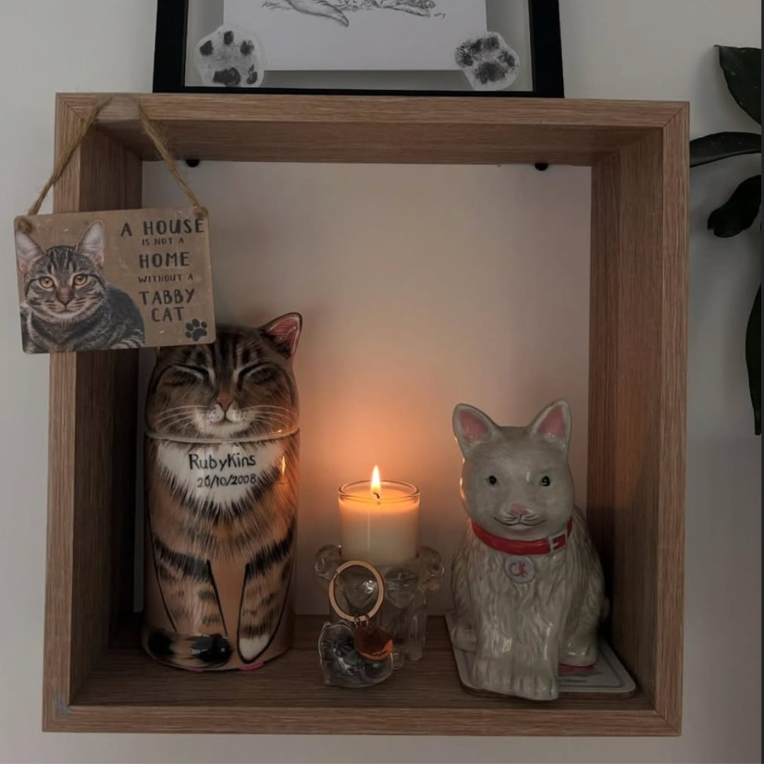 Eternal Companion Handmade Cat Portrait Urn/Decor
