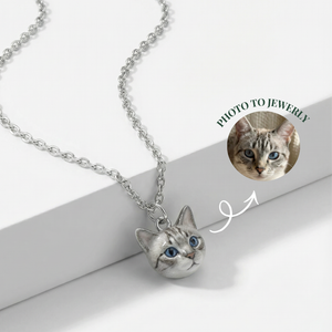 Custom Handmade Pet Portrait Necklace/Earring- 925 Silver
