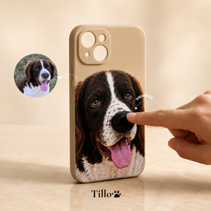 Custom Pet Portrait Phone Case with 3D Silicone Nose