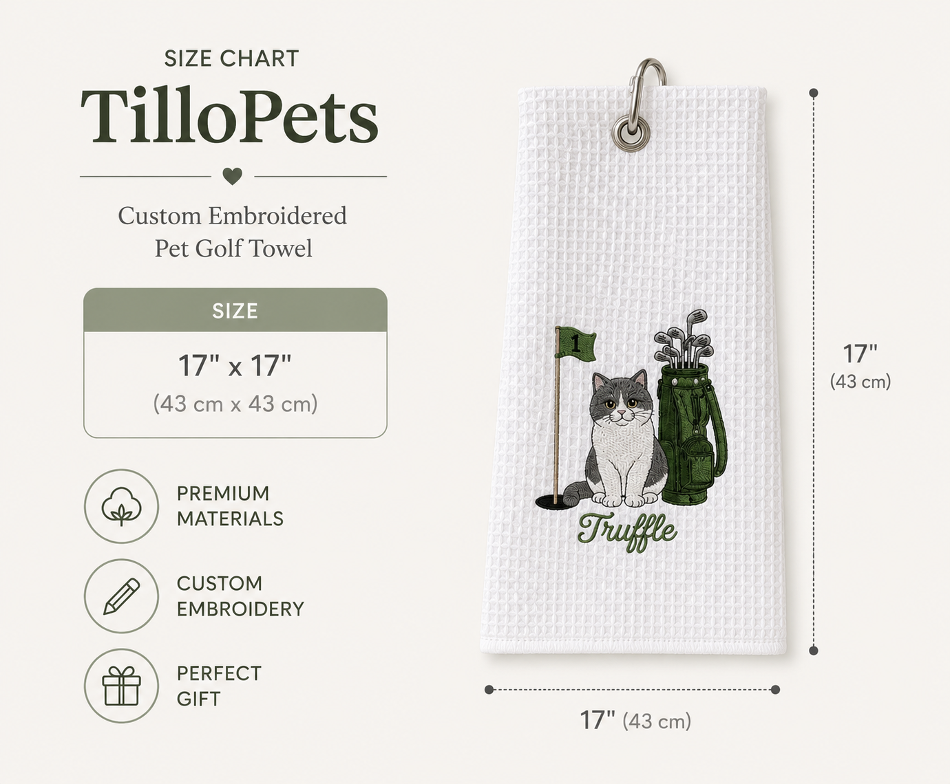 Custom Embroidered Pet Golf Towel