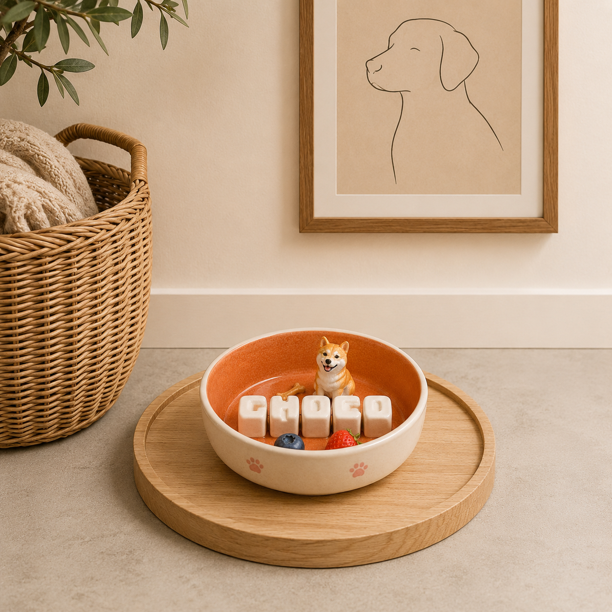 Personalized Ceramic Dog & Cat Slow Feeder Bowl & Water (800ml)