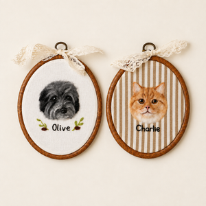 Custom Needle-Felted Pet Portrait Frame