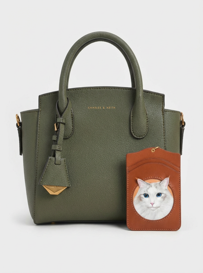 Custom Handcrafted Leather Pet Portrait Card Holder