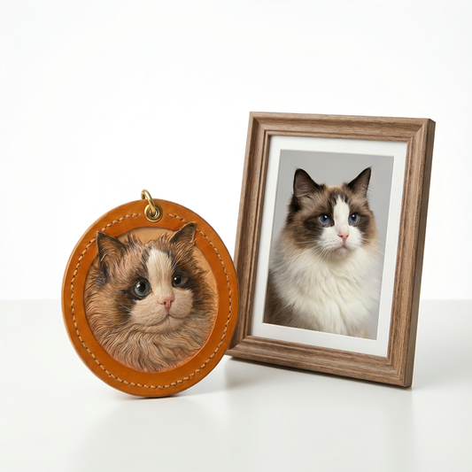 Custom Handcrafted Leather Pet Portrait Decor/ Bag Charm