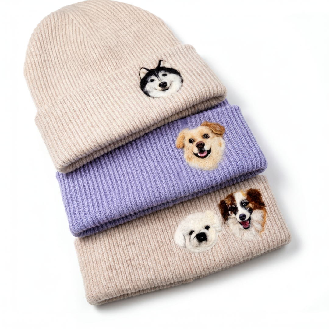 Custom Pet Hand-Woolen Portrait Beanie
