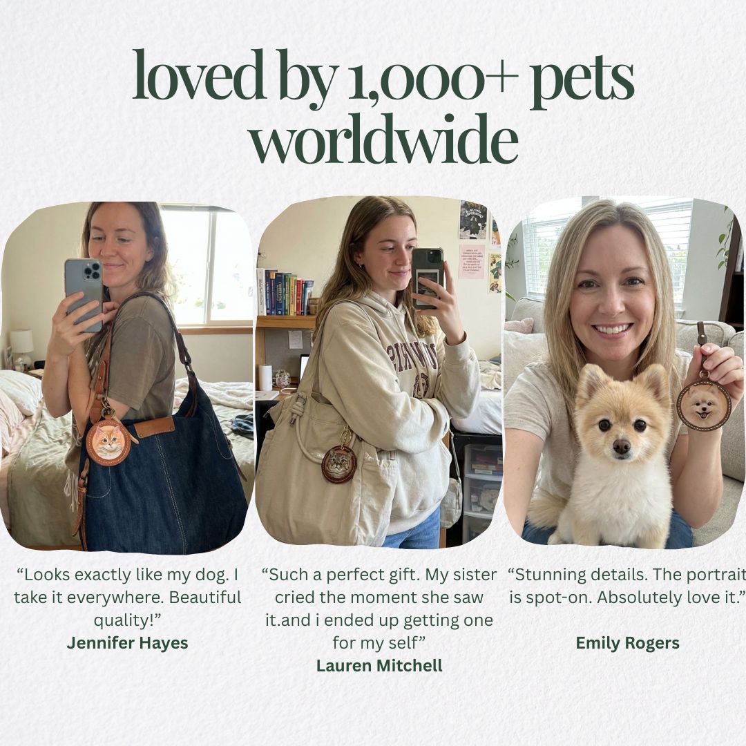 Custom Handcrafted Leather Pet Portrait Decor/ Bag Charm